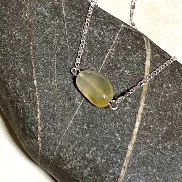 2/$20, Yellow Citrine Tumbled Stone Necklace, Genuine Gemstone Bar Pendant - Picture 4 of 8